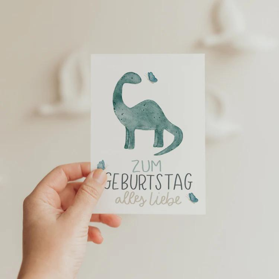 Postkarte Geburtstag Dino