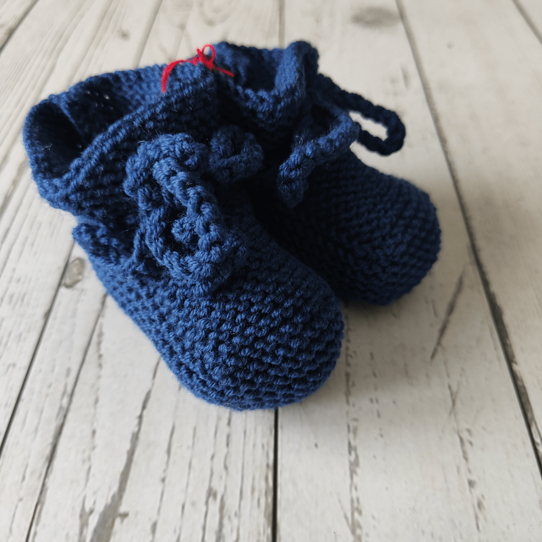 Babyschuhe handgestrickt blau