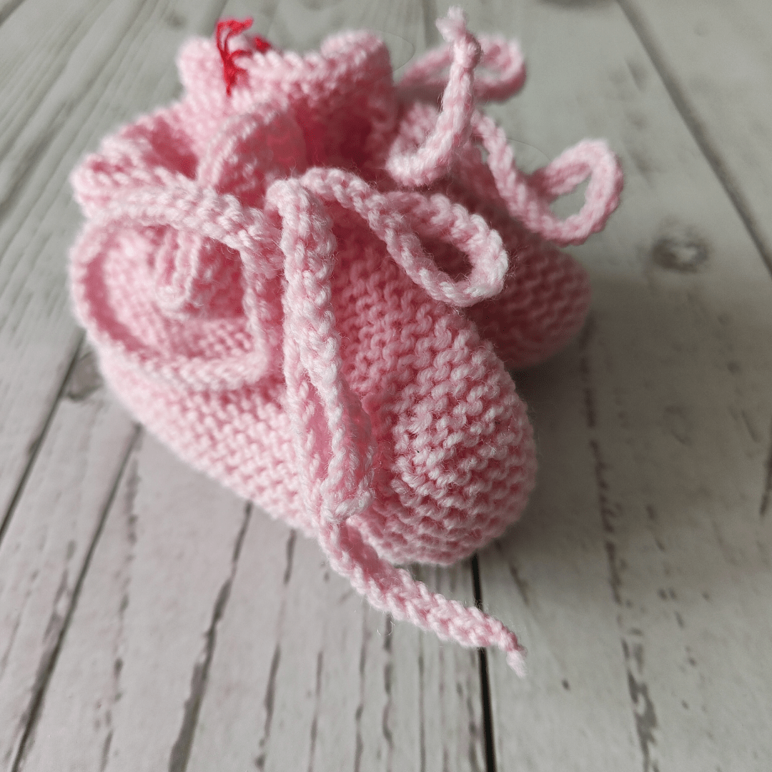 Babyschuhe handgestrickt rosa