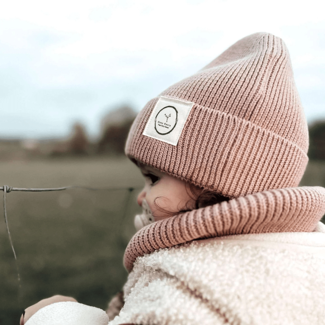 Strickbeanie dusty rose