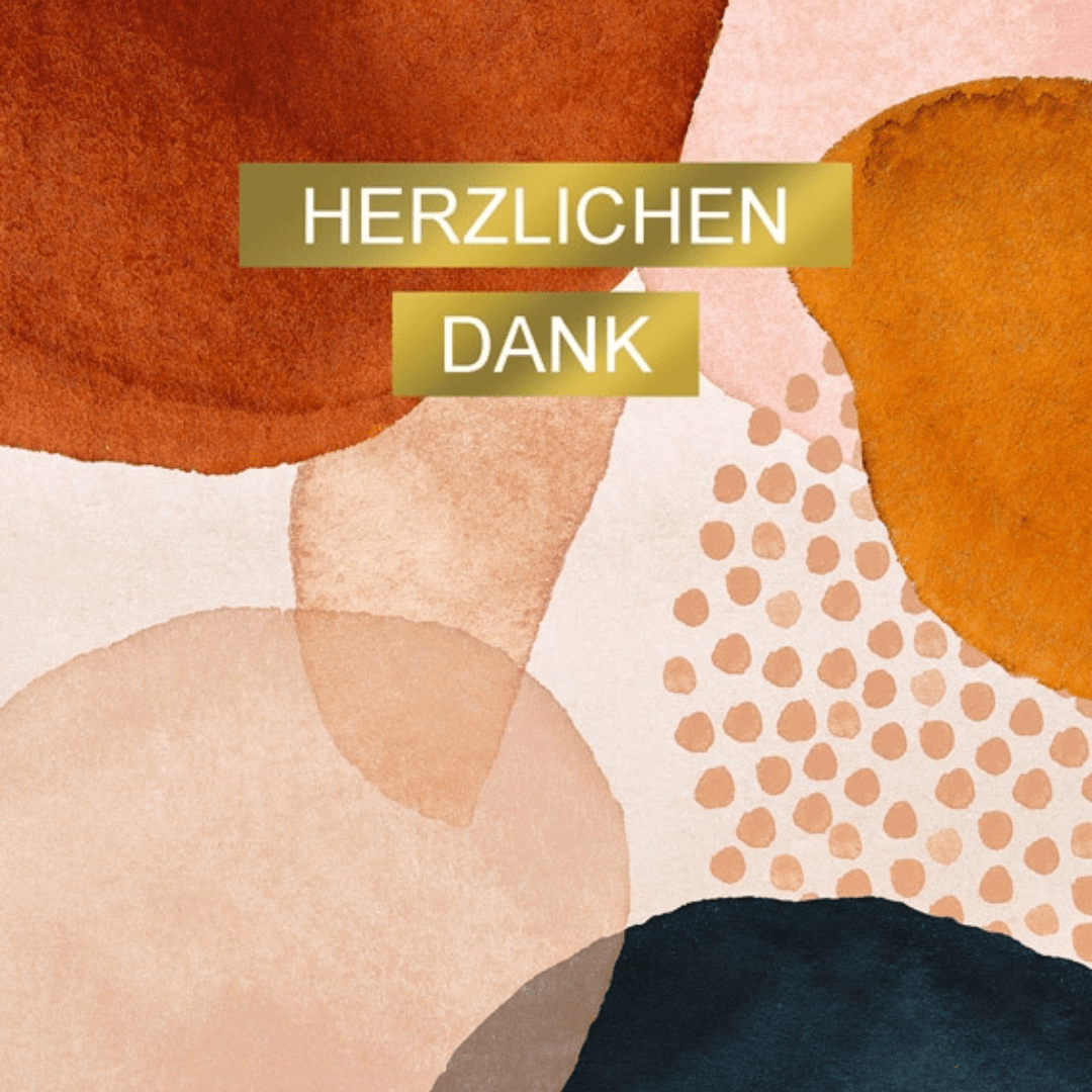 bunte Farben herzlichen Dank