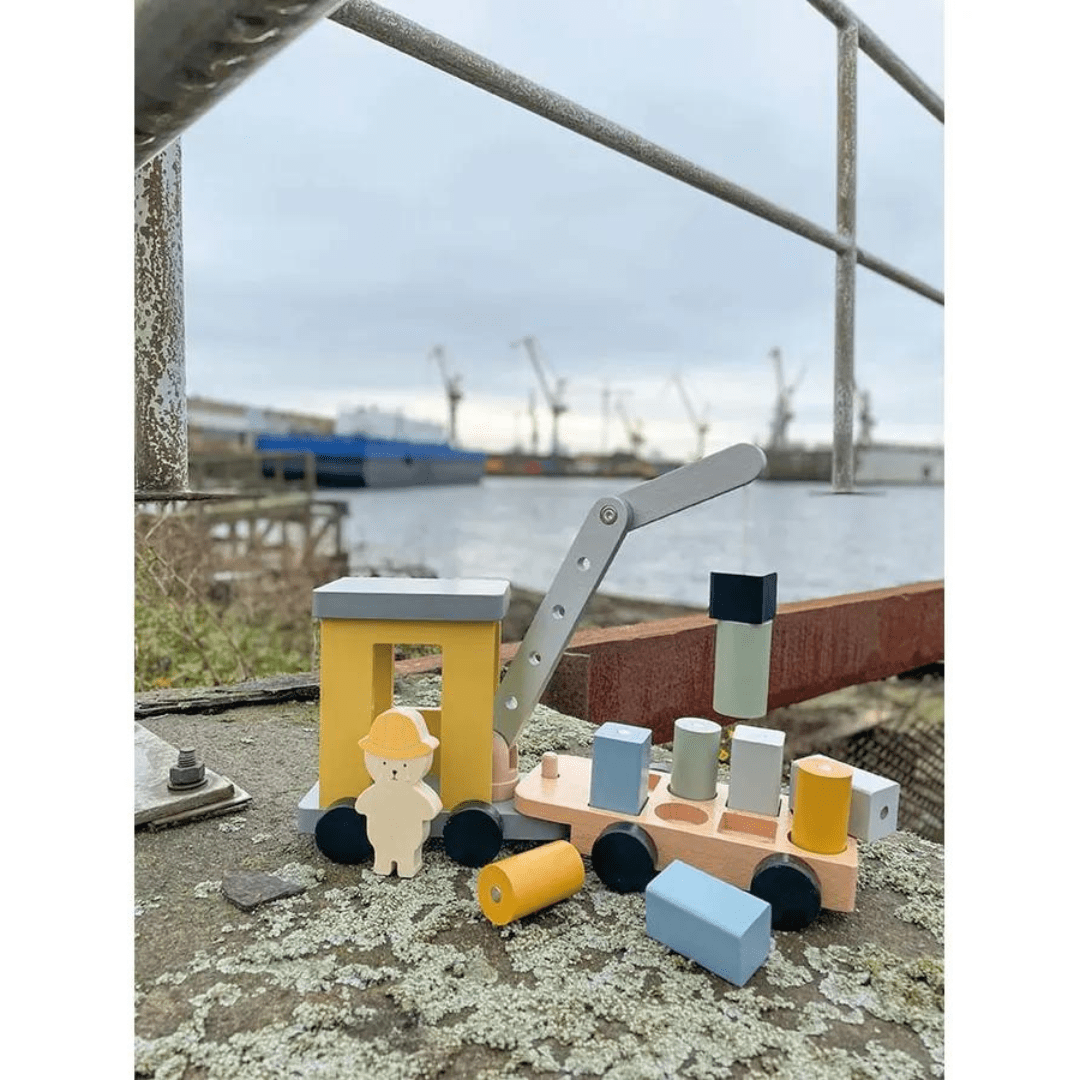 Holzkran mit Magnet - personalisiert