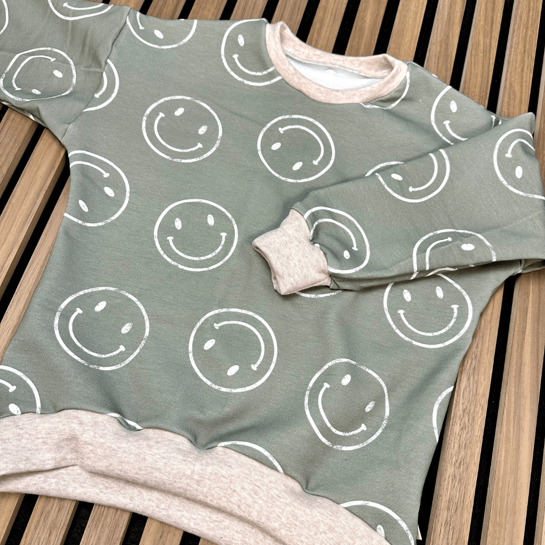 mintgrün mit Smileys