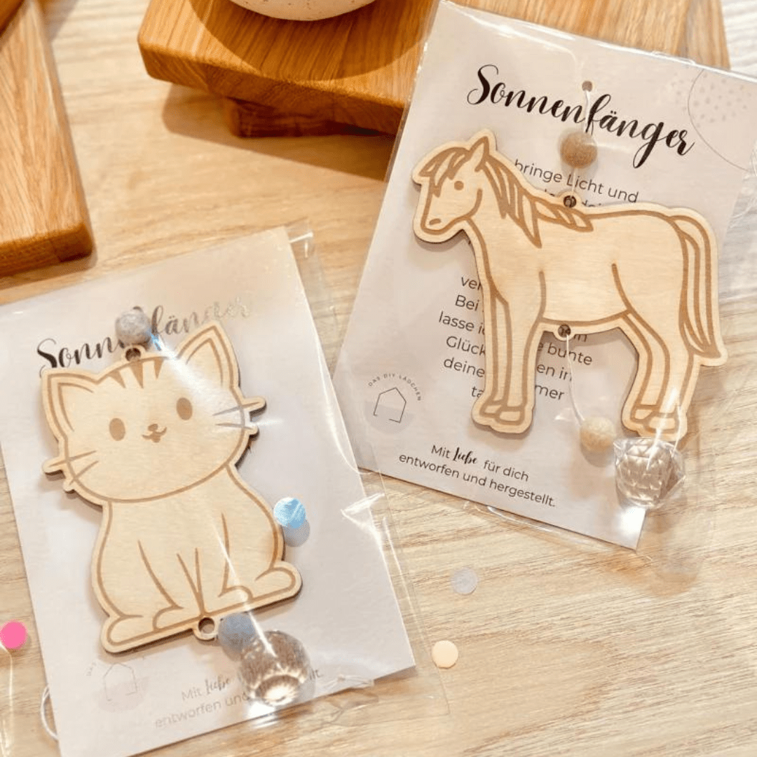 Handgemachter Sonnenfänger aus Holz