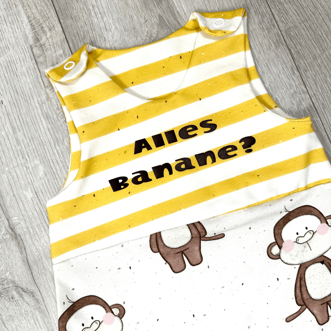 Strampler mit Äffchen und Plott alles Banane