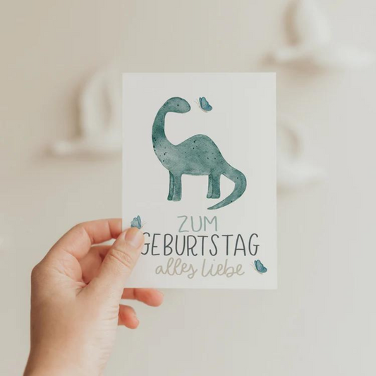 Postkarte Geburtstag Dino