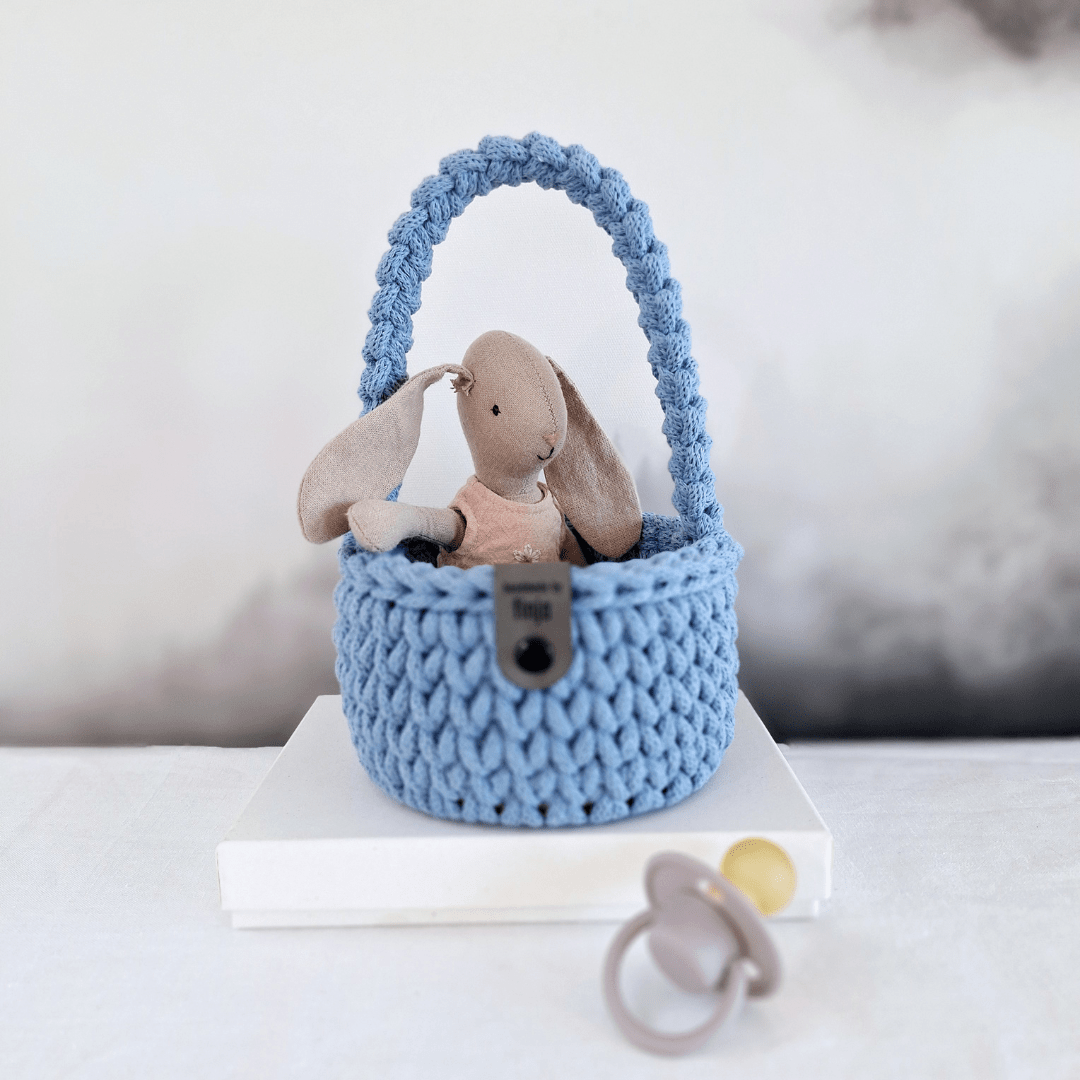 Korb mit Henkel in blau XS
